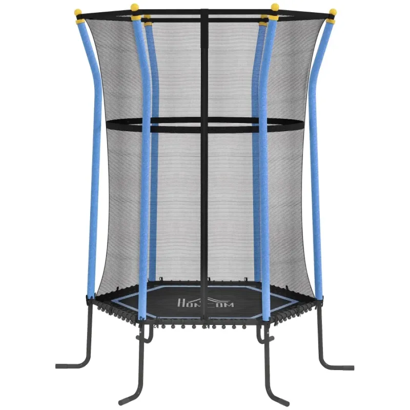 Kids 1.6m Mini Trampoline with Safety Enclosure - Blue