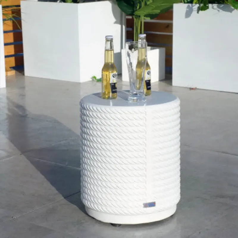 White Waterproof Outdoor Garden Side Table