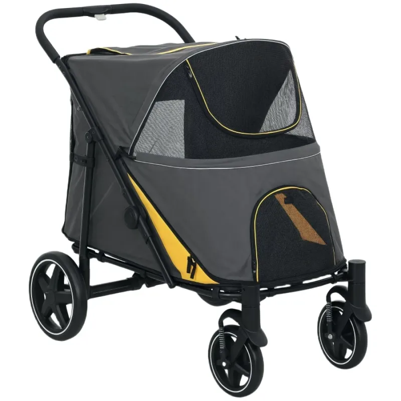 One-Click Foldable Pet Stroller with Shock Absorbers