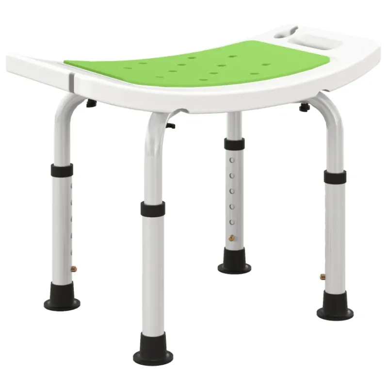 Height Adjustable Padded Shower Stool - Green