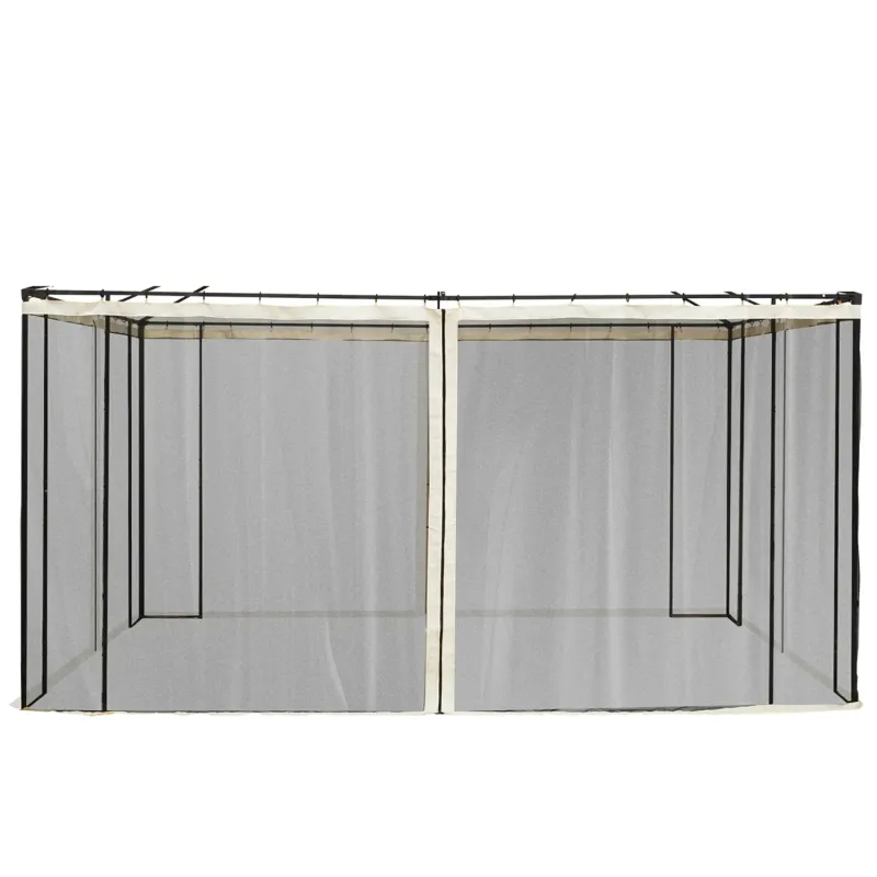 3.52m x 2.07m Universal Gazebo Replacement Mesh Netting (Set of 4) - Beige