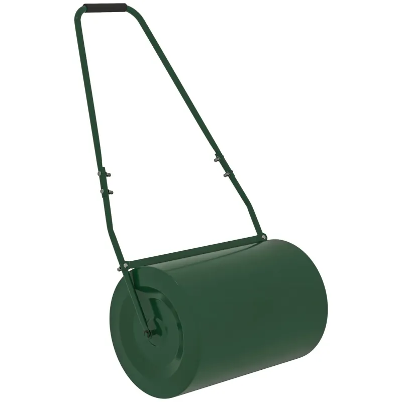Heavy Duty Steel Garden Lawn Roller, 63L - Dark Green