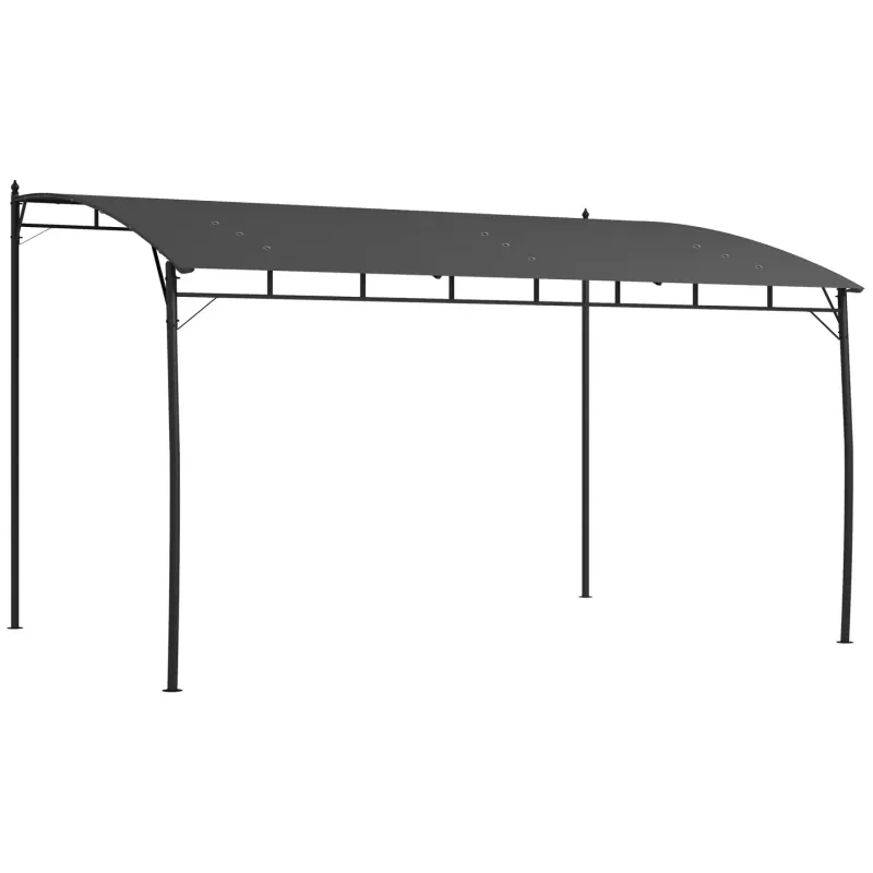  3m x 4m Metal Garden Pergola with PA Coated Canopy - Grey