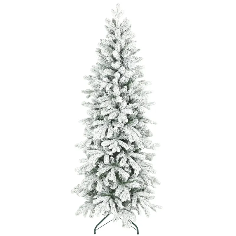 6ft Flocked Slim Artificial Christmas Tree