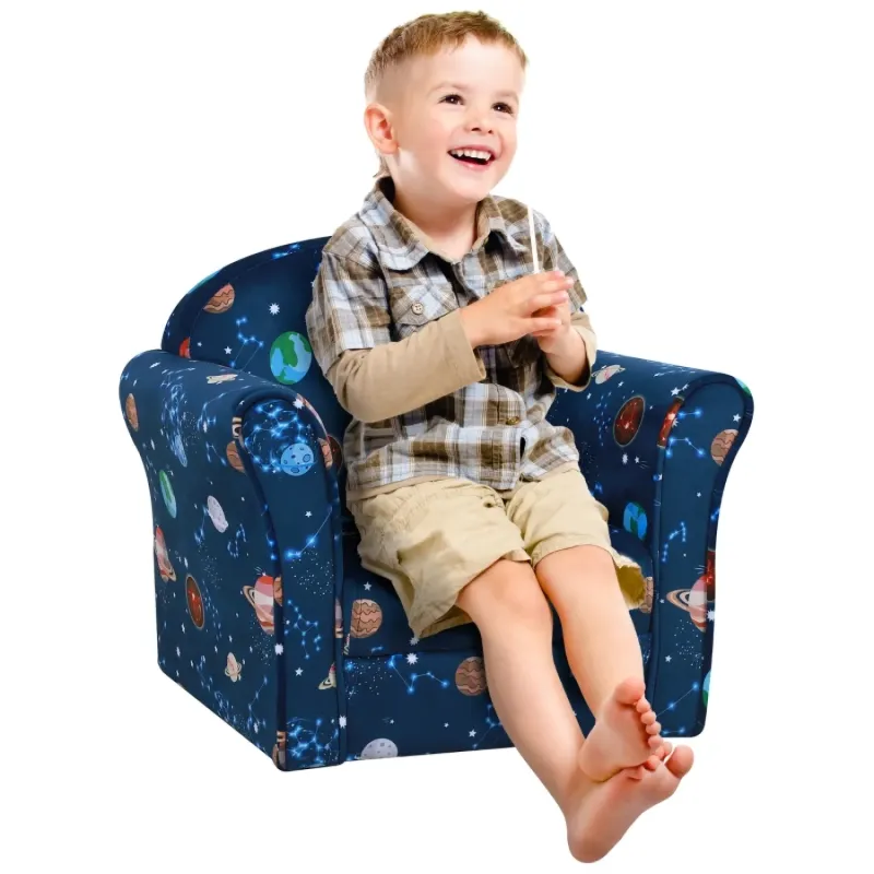 Kids Space Print Armchair - Blue