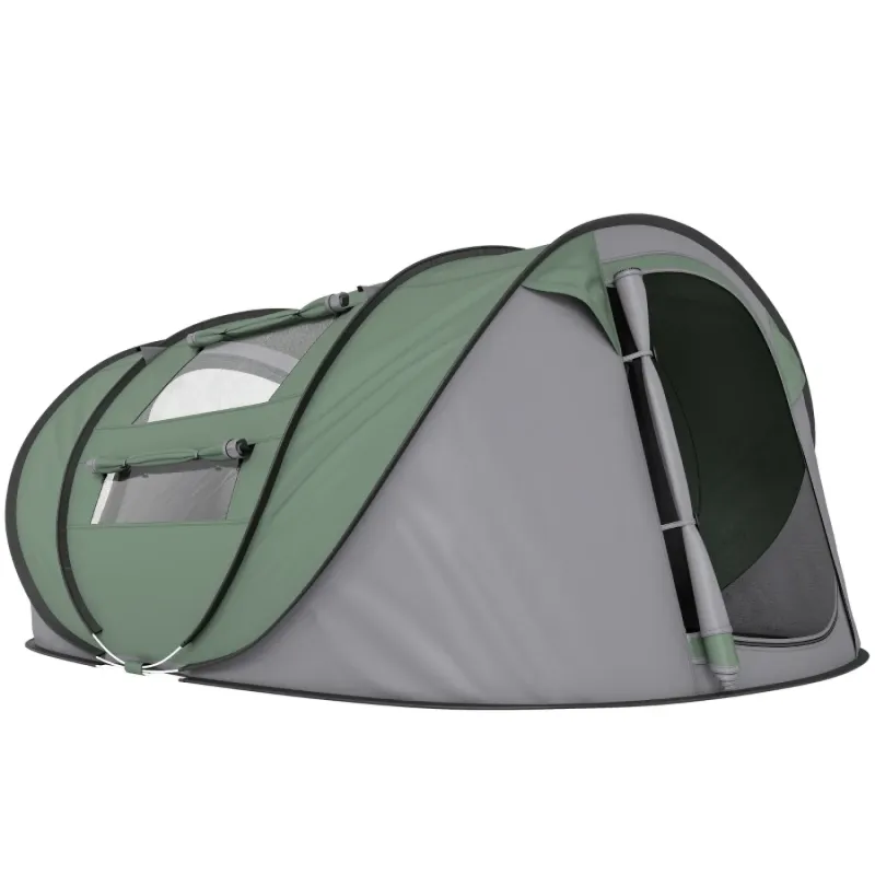 4-5 Person Pop-up Camping Tent - Dark Green