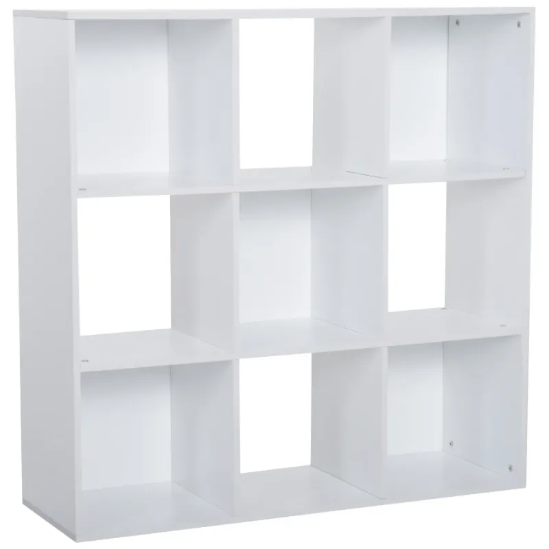 3-Tier 9-Cube Storage Unit & Bookcase - White