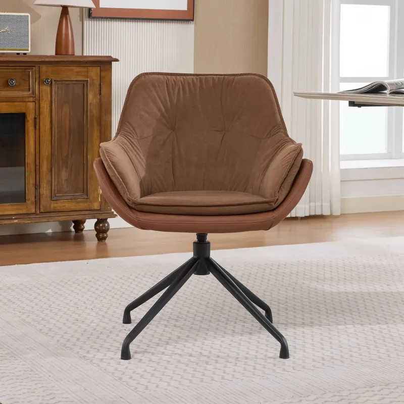 Swivel Home Office Chair with Auto-Return Base - Artificial Leather