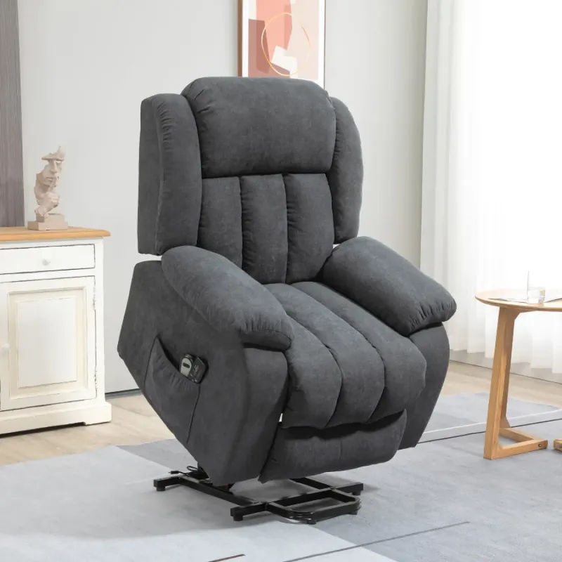 Electric Riser Recliner Massage Chair with Remote Control - Dark Grey