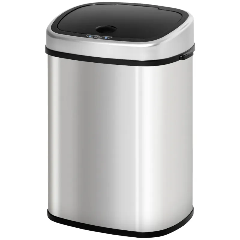 48L Stainless Steel Kitchen Sensor Bin - Silver