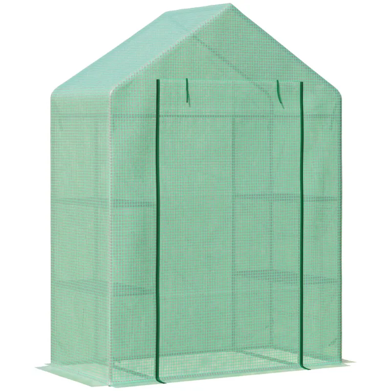141 x 72cm Portable Walk-In Greenhouse with 4 Shelves
