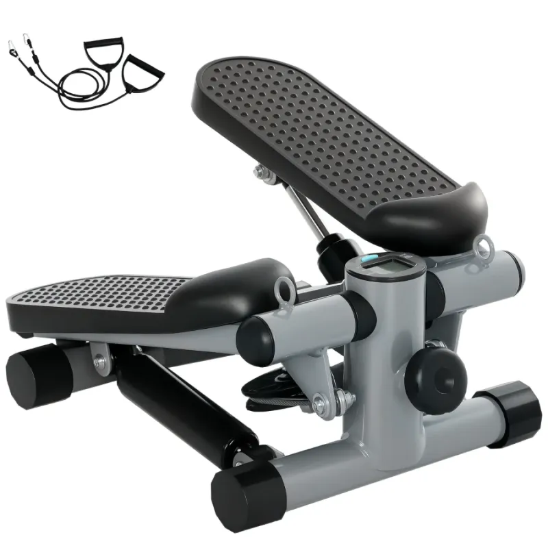 SPORTNOW Mini Stepper with Resistance Bands and LCD Monitor