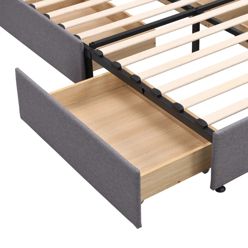 Modern Day Bed with 4 Underbed Storage Drawers