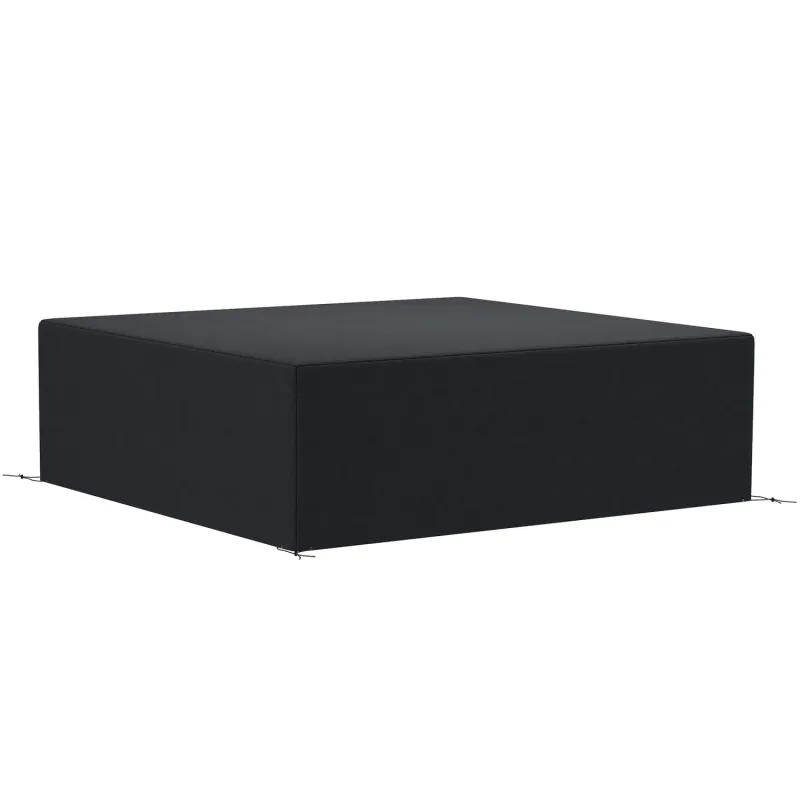600D Oxford Outdoor Garden Furniture Sofa Set Cover, 225 x 210 x 70cm - Black